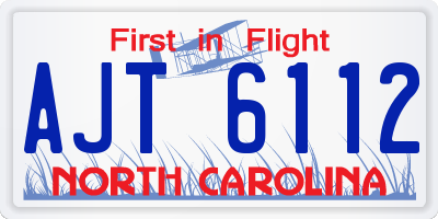 NC license plate AJT6112