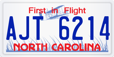 NC license plate AJT6214