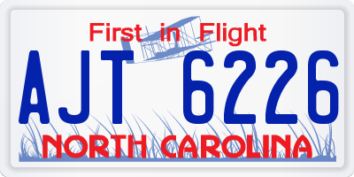 NC license plate AJT6226