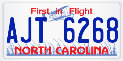 NC license plate AJT6268