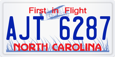 NC license plate AJT6287