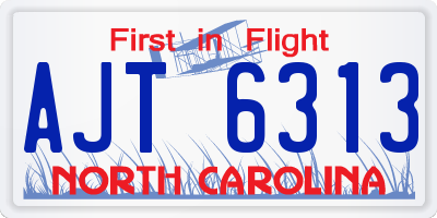 NC license plate AJT6313