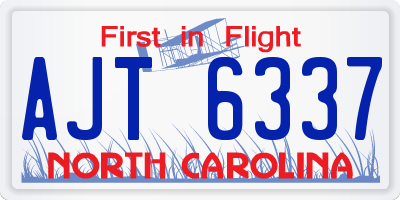 NC license plate AJT6337