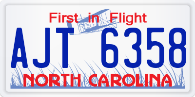 NC license plate AJT6358
