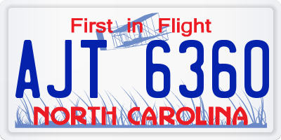 NC license plate AJT6360