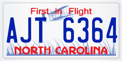 NC license plate AJT6364
