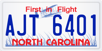 NC license plate AJT6401