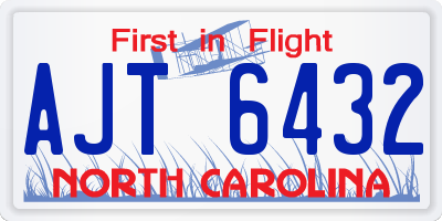 NC license plate AJT6432