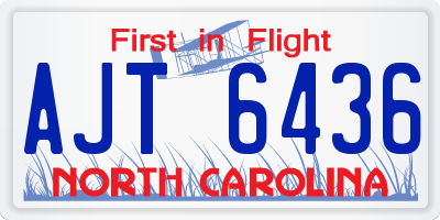NC license plate AJT6436