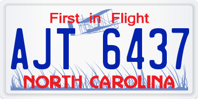 NC license plate AJT6437
