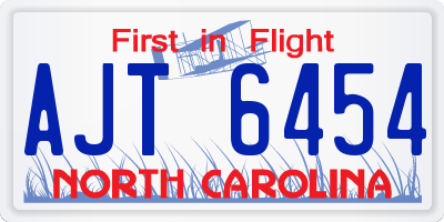 NC license plate AJT6454
