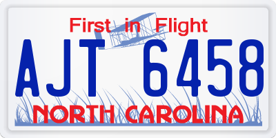 NC license plate AJT6458