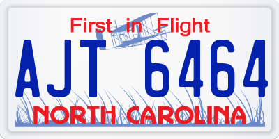 NC license plate AJT6464