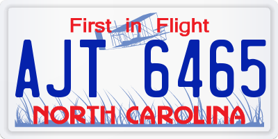 NC license plate AJT6465