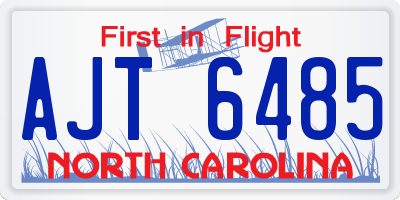 NC license plate AJT6485