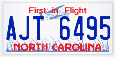 NC license plate AJT6495