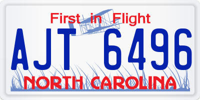 NC license plate AJT6496