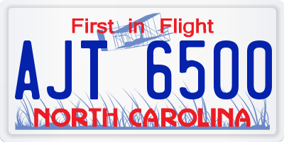 NC license plate AJT6500