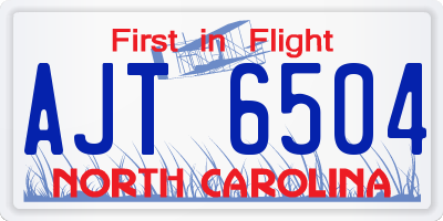 NC license plate AJT6504