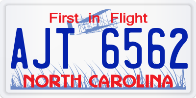 NC license plate AJT6562