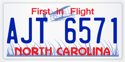 NC license plate AJT6571
