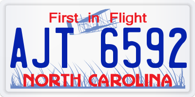 NC license plate AJT6592