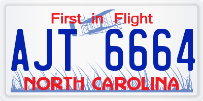 NC license plate AJT6664