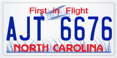 NC license plate AJT6676