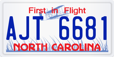 NC license plate AJT6681