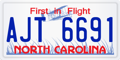 NC license plate AJT6691