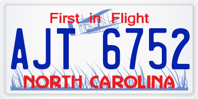 NC license plate AJT6752
