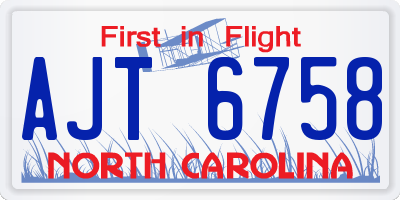 NC license plate AJT6758