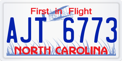 NC license plate AJT6773