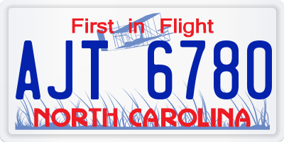 NC license plate AJT6780