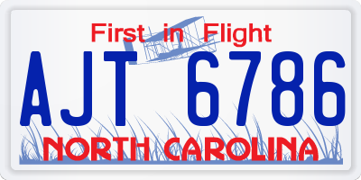 NC license plate AJT6786