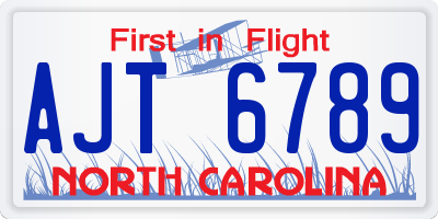 NC license plate AJT6789