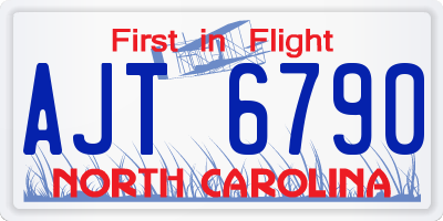 NC license plate AJT6790