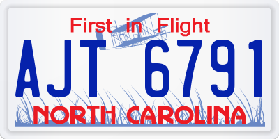 NC license plate AJT6791