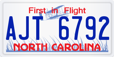 NC license plate AJT6792