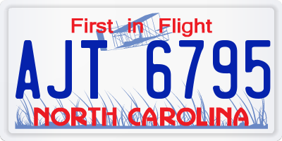 NC license plate AJT6795