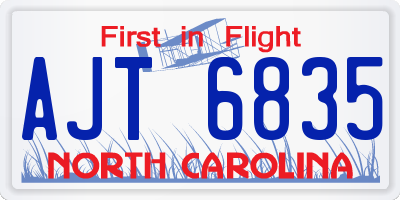 NC license plate AJT6835