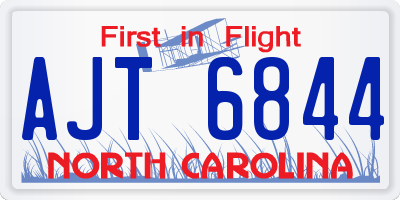 NC license plate AJT6844