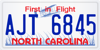 NC license plate AJT6845