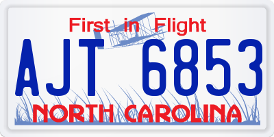 NC license plate AJT6853