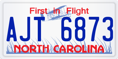 NC license plate AJT6873