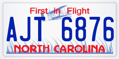 NC license plate AJT6876