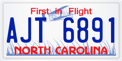 NC license plate AJT6891