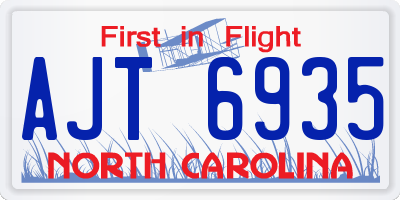 NC license plate AJT6935