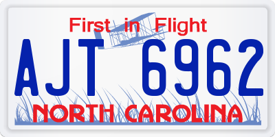 NC license plate AJT6962
