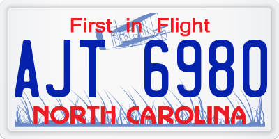 NC license plate AJT6980
